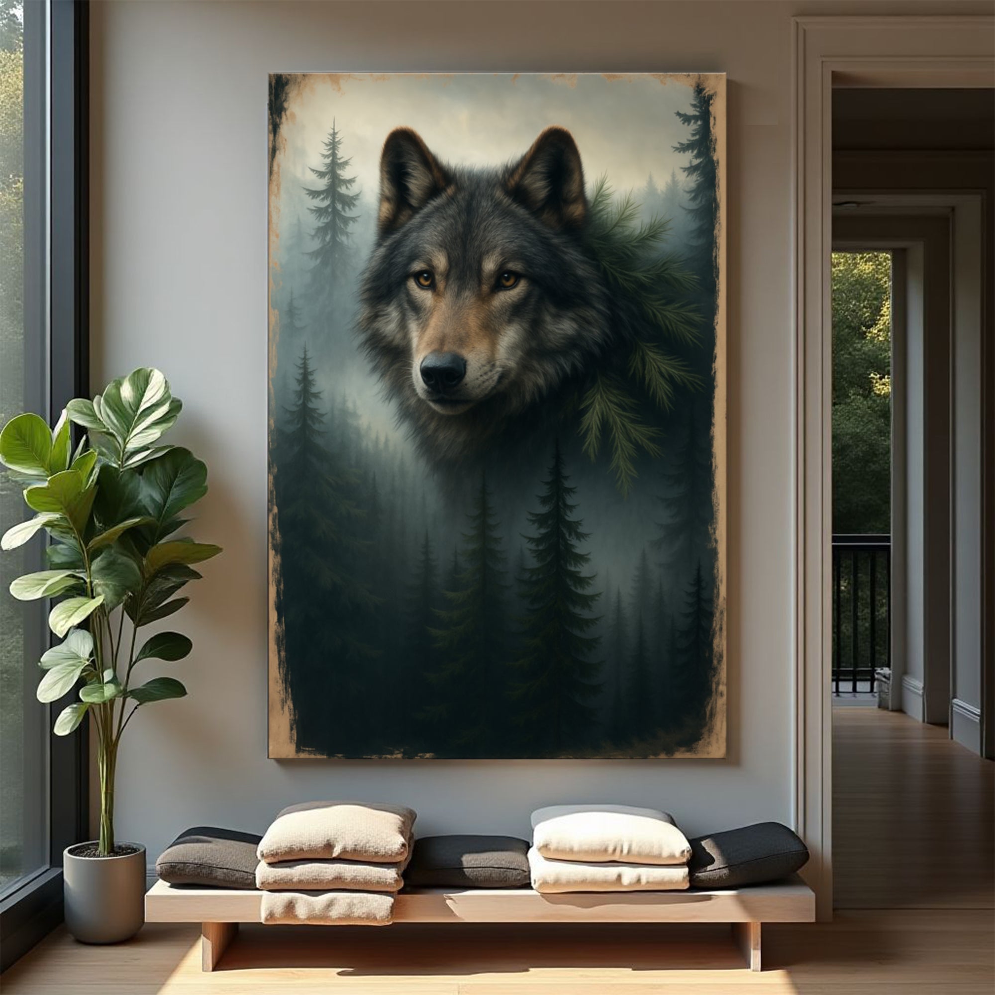 Wolf Double Exposure Wall Art V – West Path