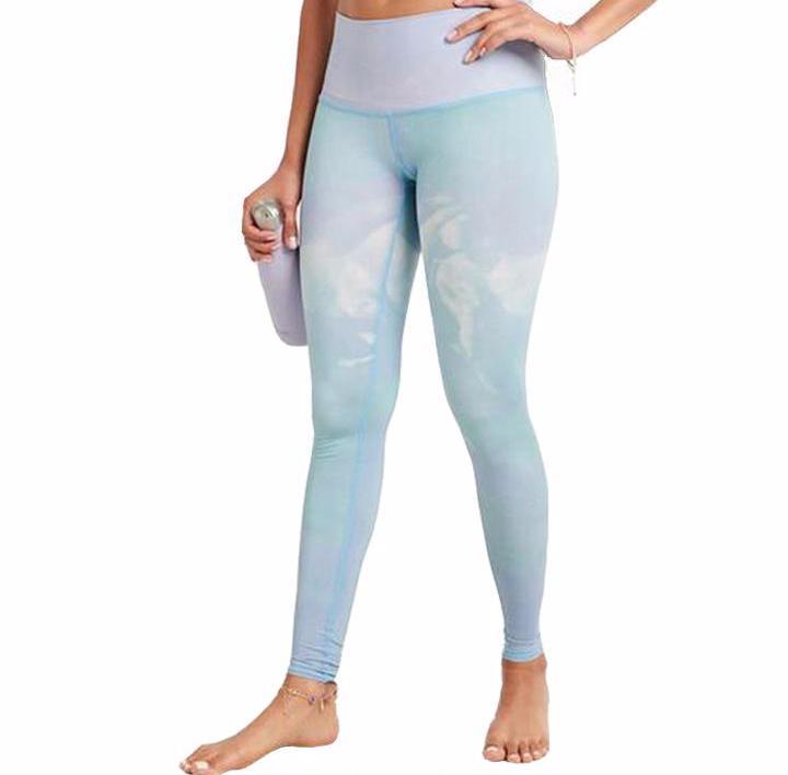 Beyond Yoga Periwinkle Blue Metallic Speckled High Waisted Ombre Leggings  Medium