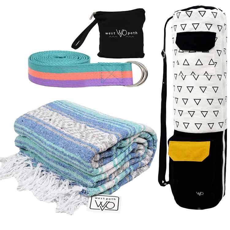 Yoga Starter Kit  Mexican Yoga Blanket, Organic Yoga Bag & Yoga