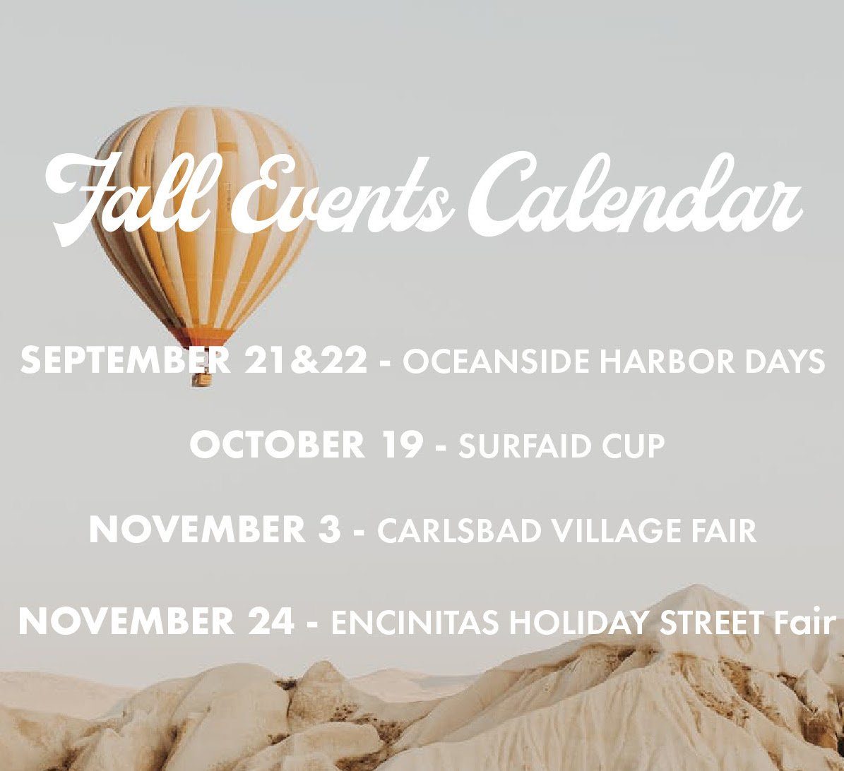 Come hang with us at these Fall Events!