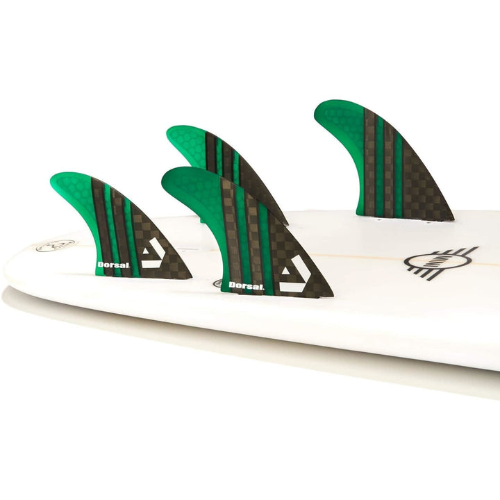 DORSAL Carbon Hexcore 4-Fin Quad Set FCS Compatible - Black
