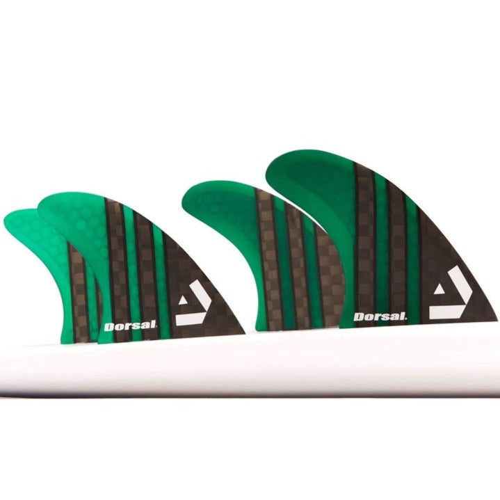 DORSAL Carbon Hexcore 4-Fin Quad Set FCS Compatible - Black