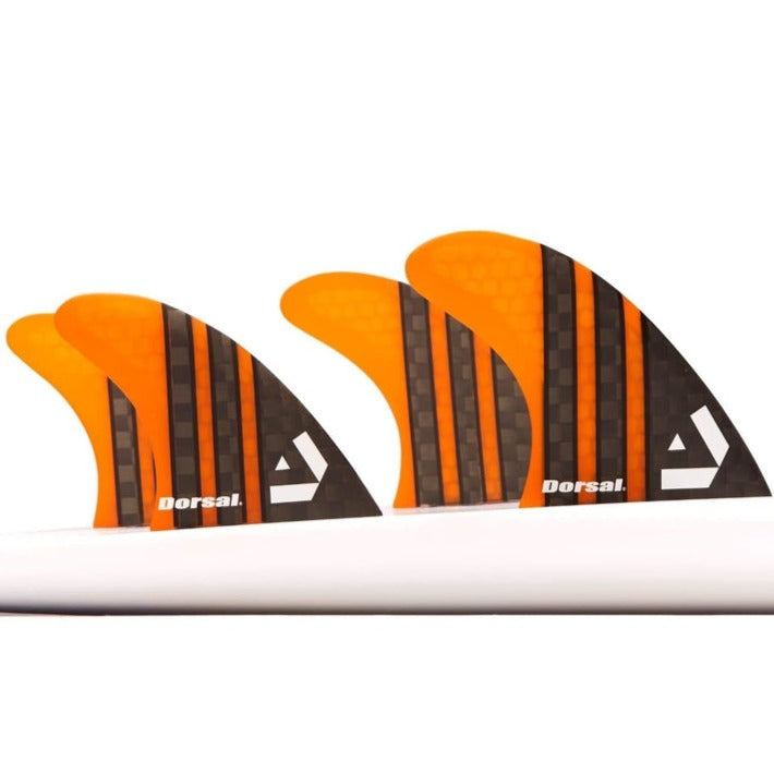 DORSAL Carbon Hexcore 4-Fin Quad Set FCS Compatible - Black