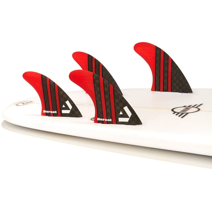 DORSAL Carbon Hexcore 4-Fin Quad Set FCS Compatible - Black
