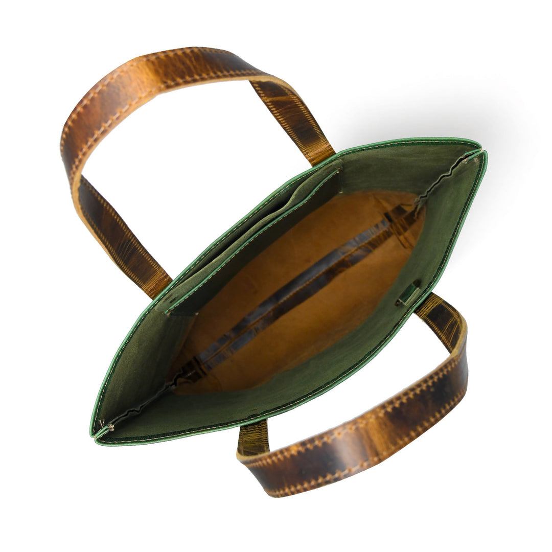 Green Women's Leather Tote