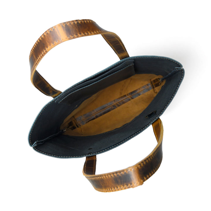 Blue Women's Leather Tote