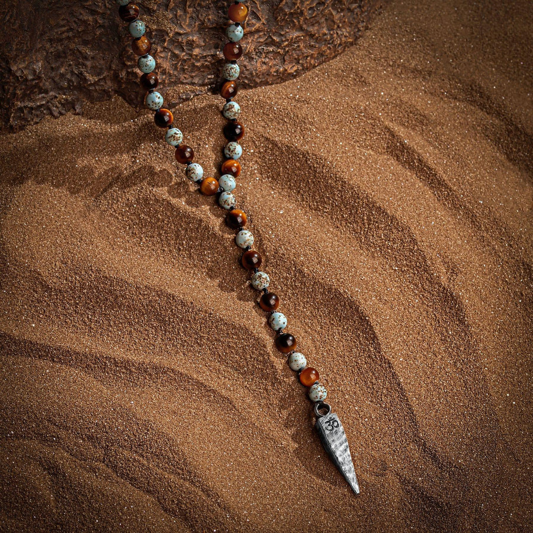 Sublime Tranquility 4 Symbol Tiger's Eye Turquoise Necklace