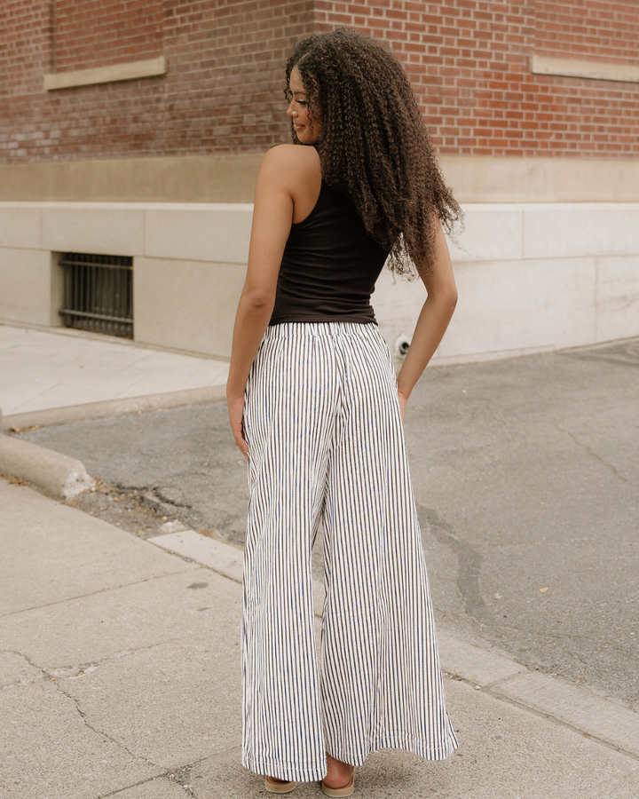 Naeve Stripe Wide Leg Casual Pants