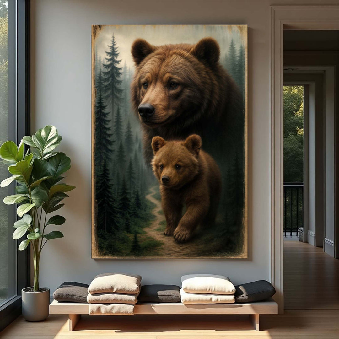 Path of the Wild Kin Bear and Cub Wall Art