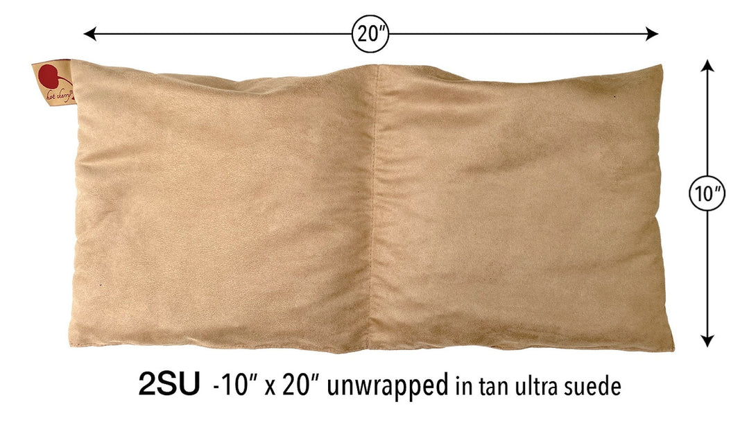 Double Square Cherry Stone Pillow in Tan Ultra-Suede