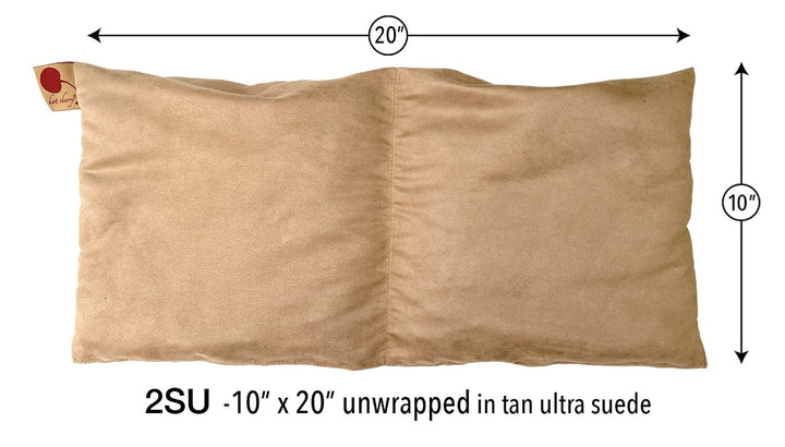 Double Square Cherry Stone Pillow in Tan Ultra-Suede