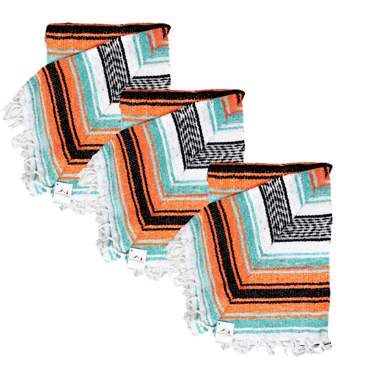 Mint & Orange Mexican Falsa Yoga Blanket | Bulk Savings