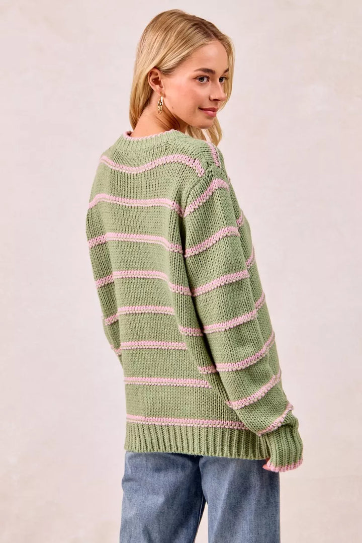 BiBi Striped Long Sleeve Sweater
