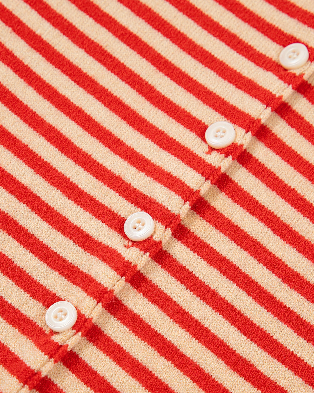 Amelia Red Stripe Cardigan | Collared Button Knit