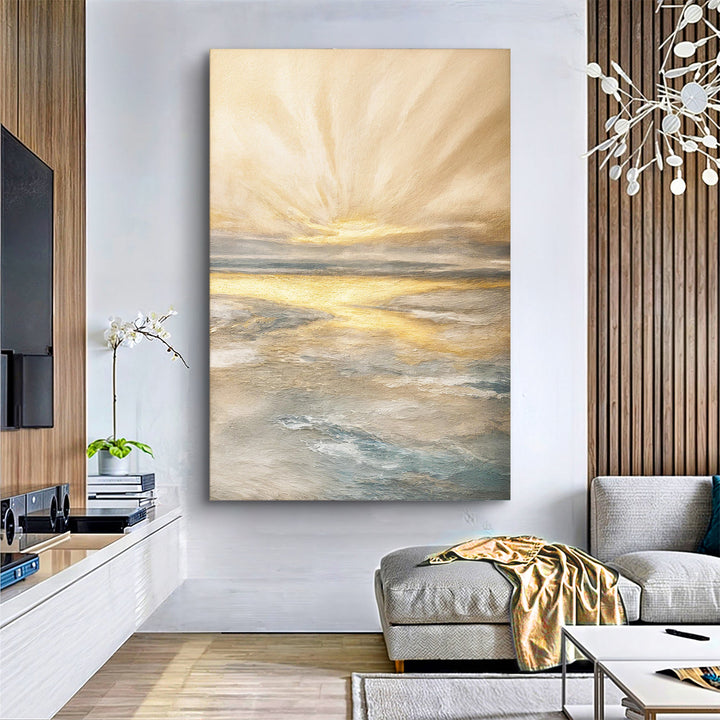 Abstract Sunrise By The Lakeside Wall Art