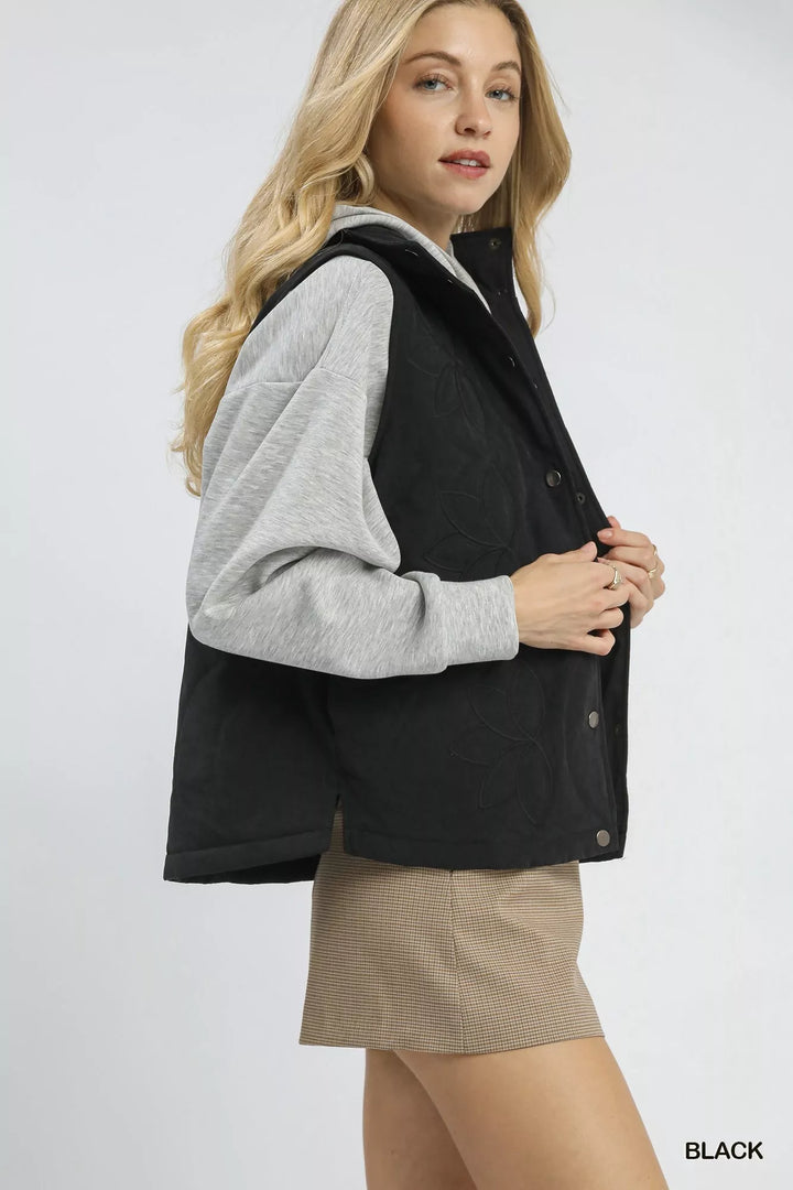 Umgee Quilted Embroidered Vest