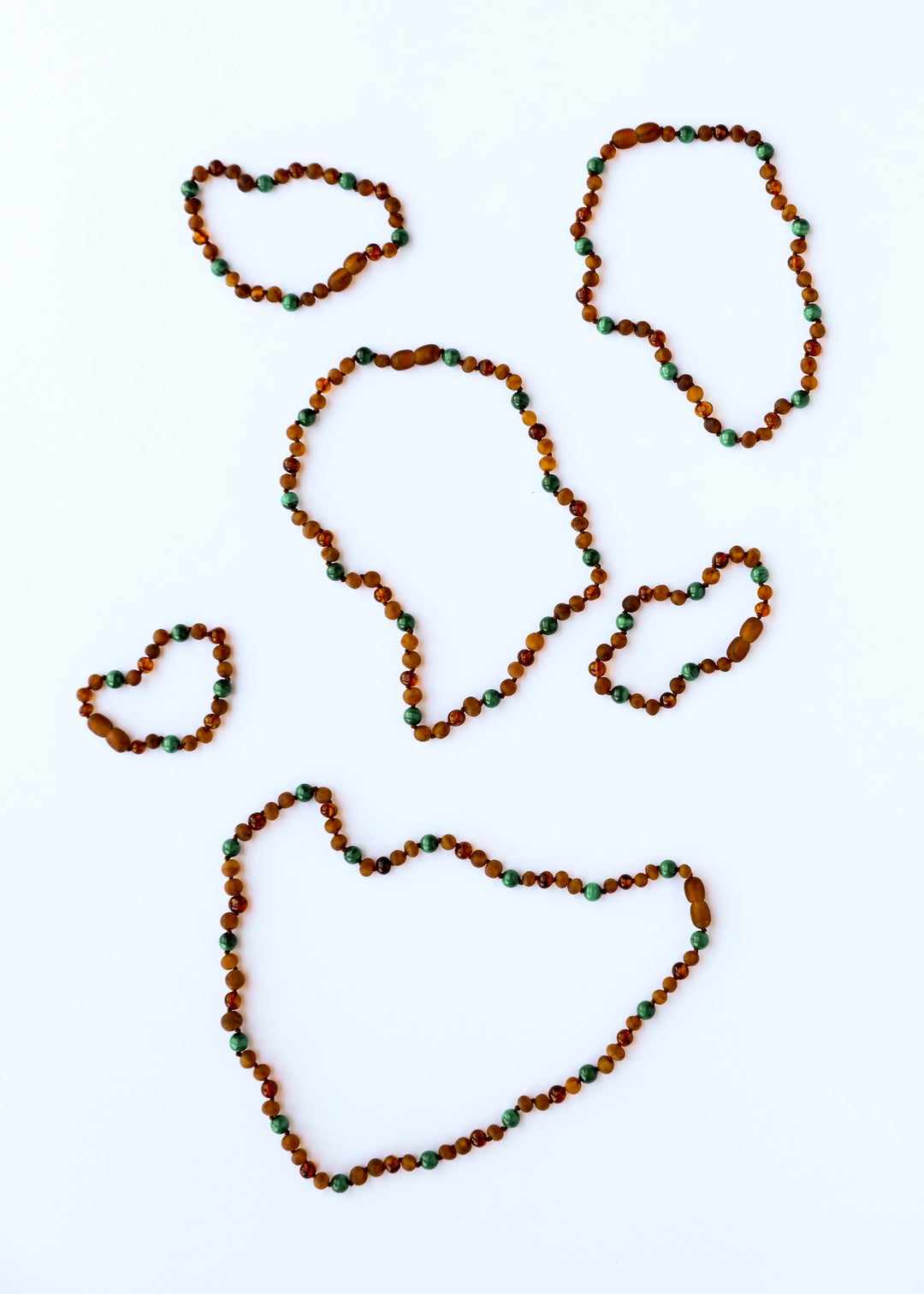 Baltic Sea Amber + Malachite Halo|| Necklace