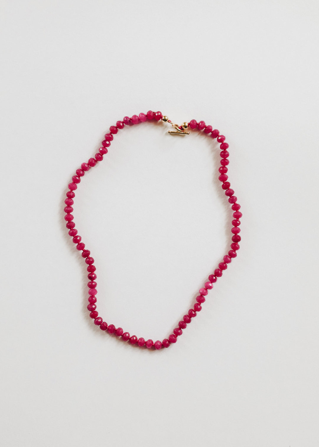 Pink Jade + 14k Gold Filled Toggle || Gemstone Necklace
