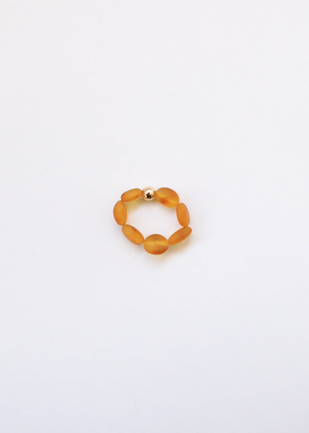 Raw Honey Baltic Amber + 14K Gold Filled || Beaded Ring Stack