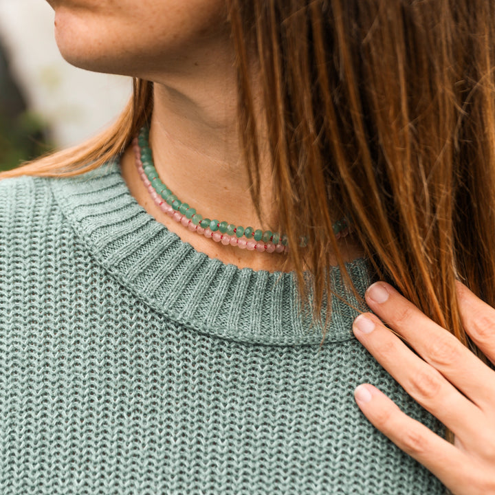 Natural Aventurine + 14k Gold Filled Toggle || Gemstone Necklace