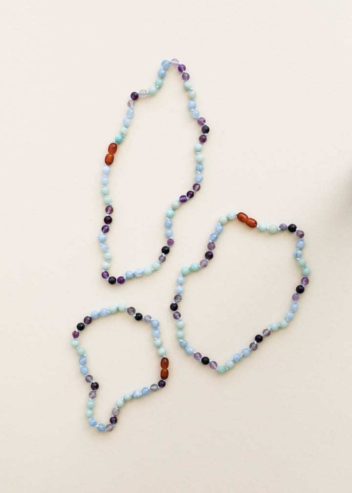 Amethyst + Amazonite + Aquamarine || Gemstone Bracelet