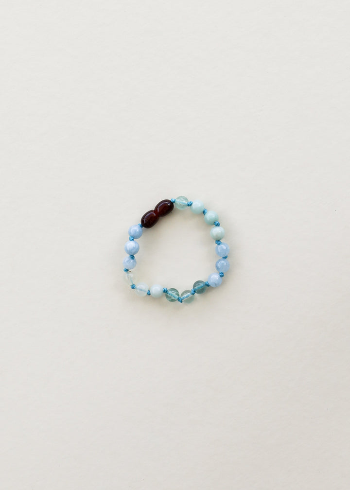 Amazonite + Aquamarine + Fluorite || Gemstone Anklet or Bracelet
