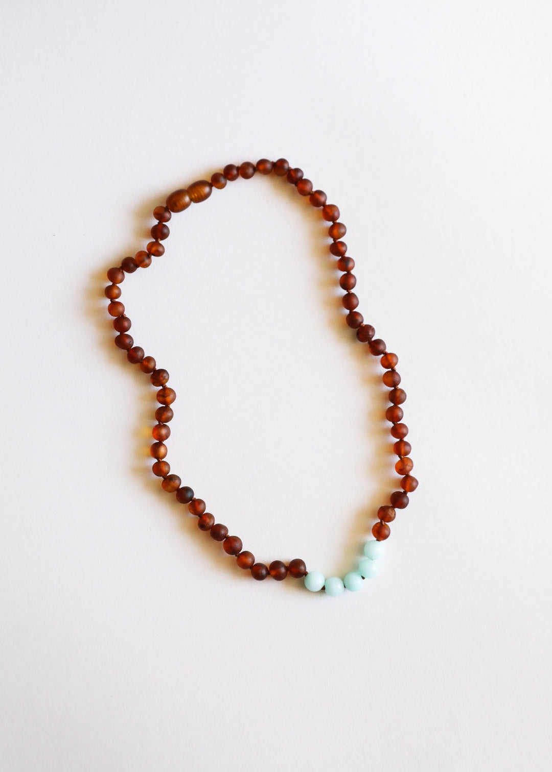 Raw Cognac Baltic Amber + Amazonite || Necklace