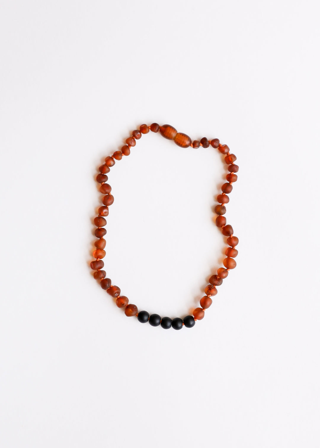 Raw Cognac Baltic Amber + Shungite || Necklace