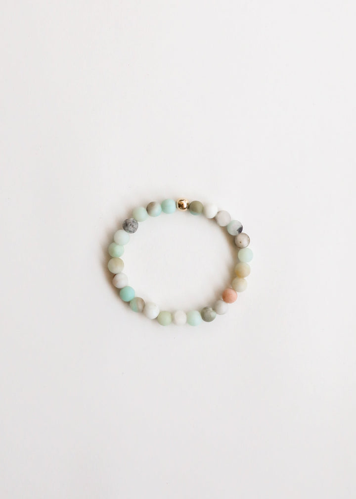 Raw Amazonite + 14k Gold Filled || Beaded Bracelet