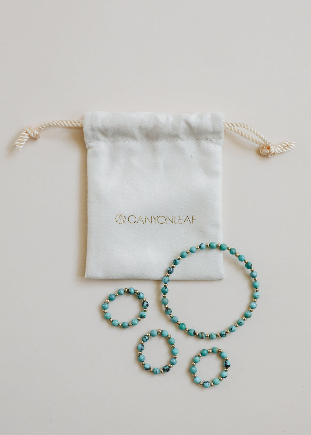 Natural Turquoise + 14k Gold Filled Sun || Stretch Ring