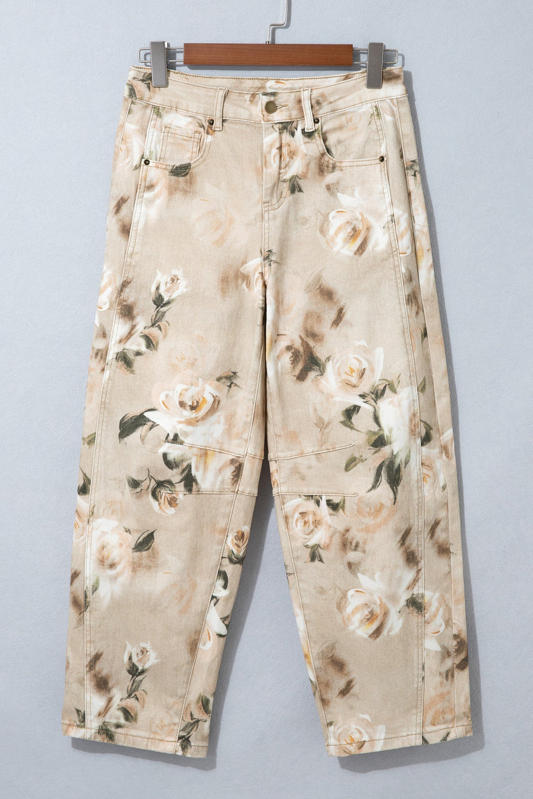 Meadow Floral Print Relaxed Barrel Jeans