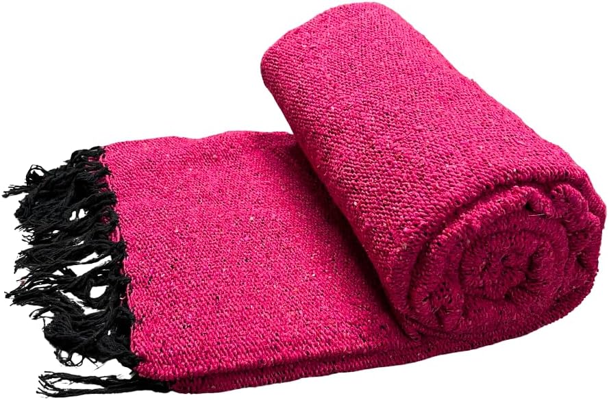 Solid Hot Pink Mexican Blanket
