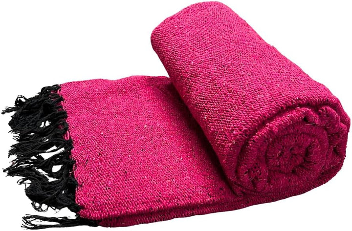 Solid Hot Pink Mexican Blanket