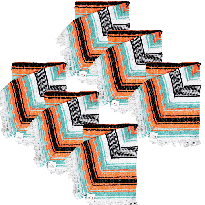Mint & Orange Mexican Falsa Yoga Blanket | Bulk Savings