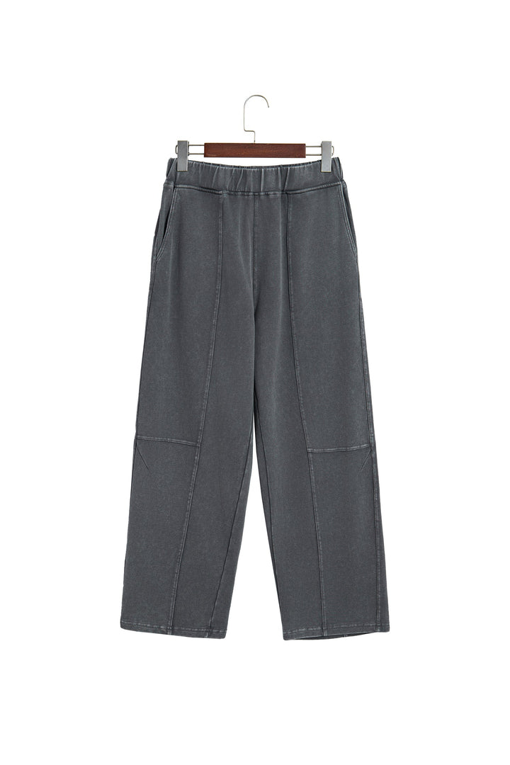 Lola Mineral Wash Seam Detail Elastic Waist Barrel Pants