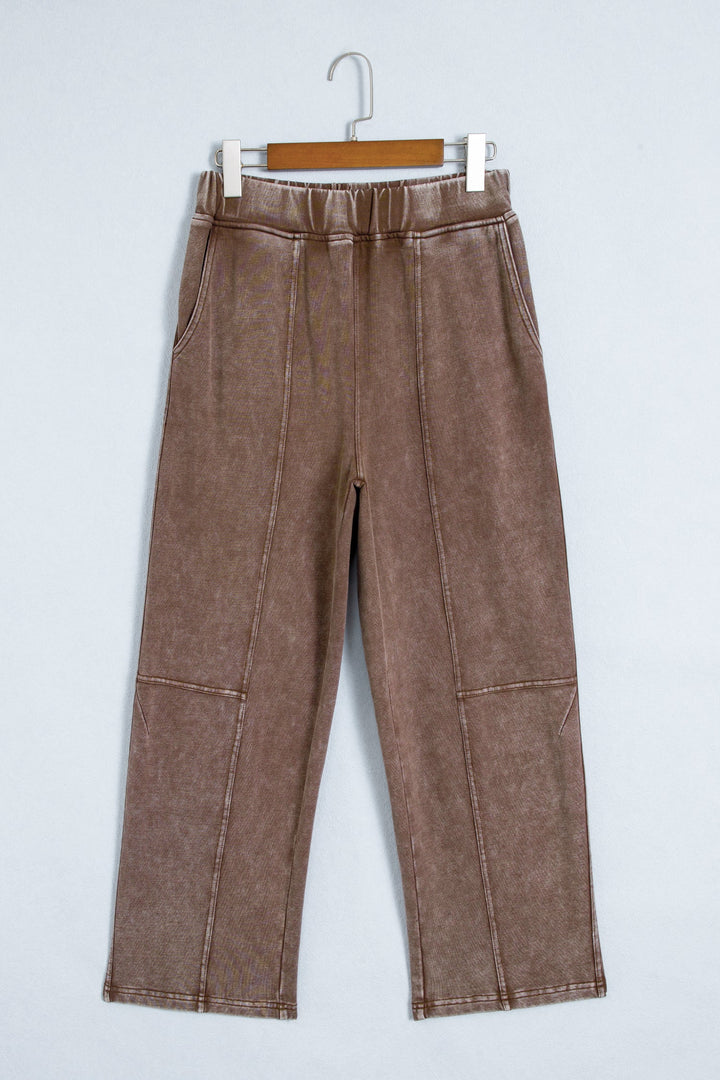 Lola Mineral Wash Seam Detail Elastic Waist Barrel Pants
