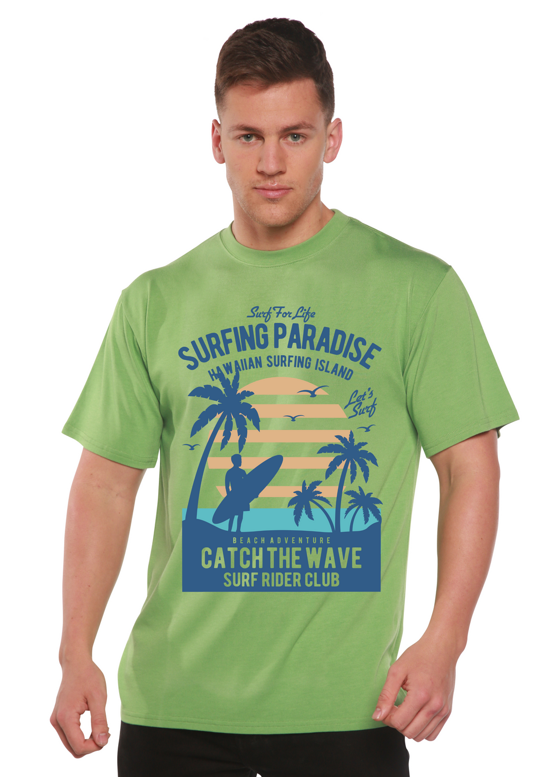 Surfing Paradis Spun Bamboo® Men's Bamboo Viscose/Organic Cotton Short Sleeve Graphic T-Shirt