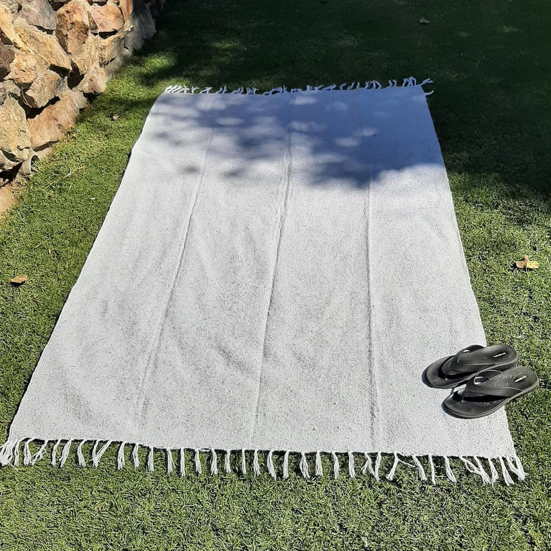 Solid Grey Mexican Blanket