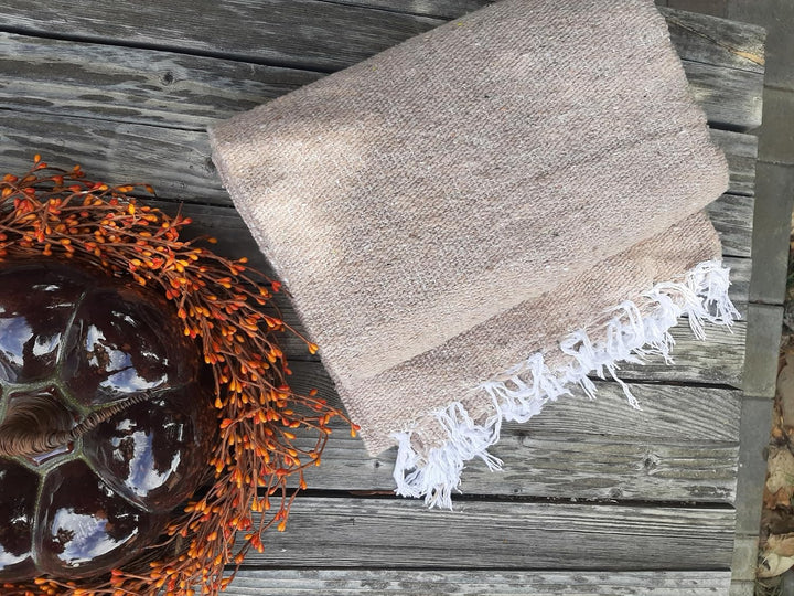 Solid Tan Mexican Blanket