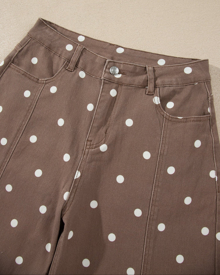 Dallas Polka Dot Print Barrel Jeans