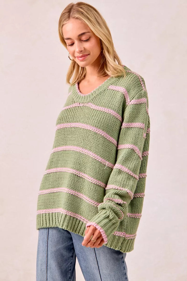 BiBi Striped Long Sleeve Sweater