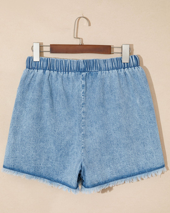 Finlee Frayed Edge Casual Denim Shorts