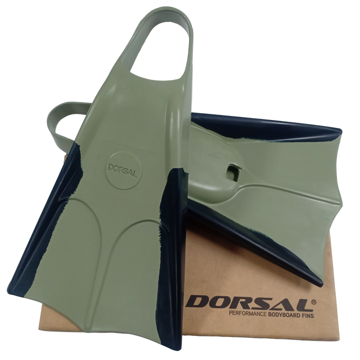 DORSAL Floating Bodyboard & Bodysurfing Swim Fins - Black/Green