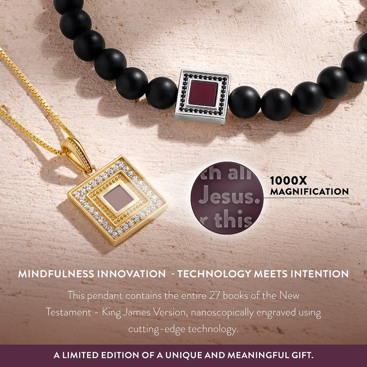 Boundless Wisdom Sapphire Ichthys Bible Nano Chip Necklace