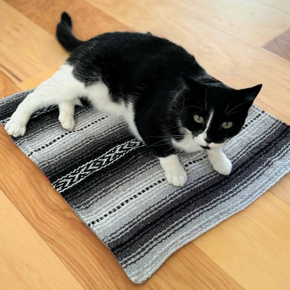 Cat Bed Mat for Small Animals - Grey/Black