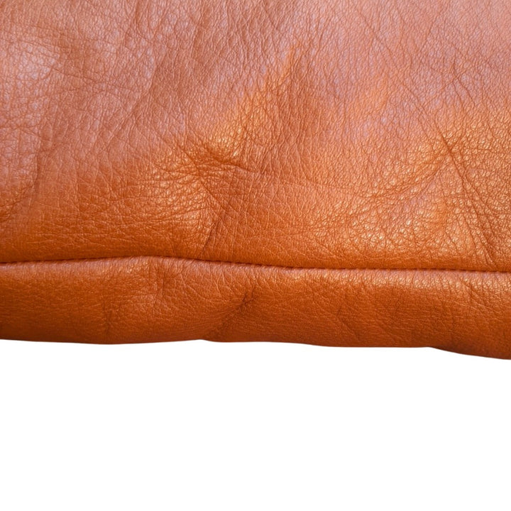 Rustic Leather Throw Pillow – Genuine Leather Home Décor Cushion