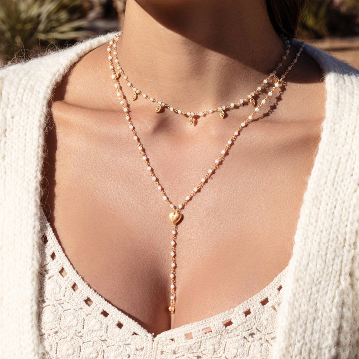 Supreme Love Rose Quartz Heart Gold Plated Necklace