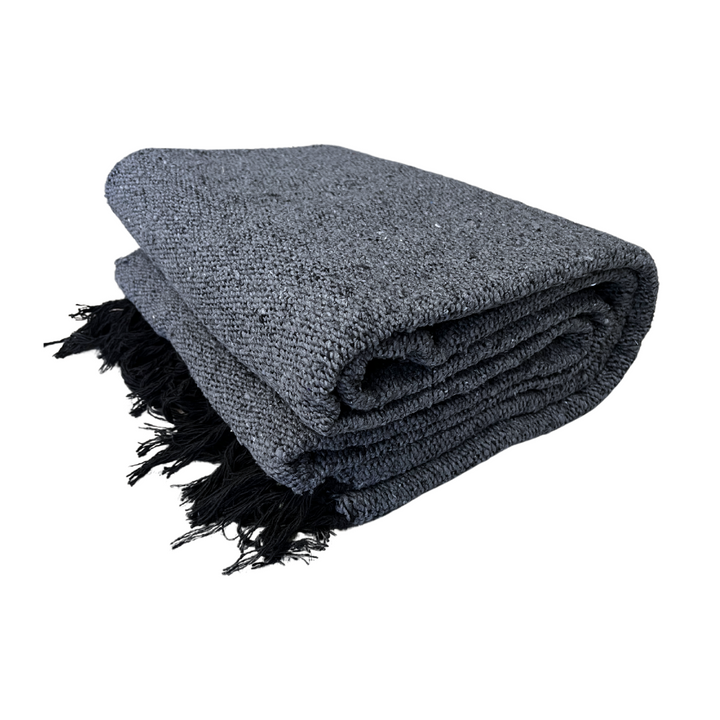 Solid Charcoal Mexican Blanket
