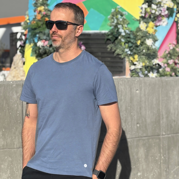 Men's Organic Crew Neck - Slate Blue