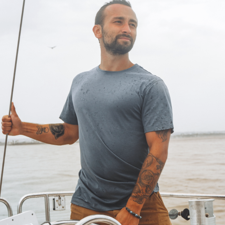 Men's Organic Crew Neck - Slate Blue